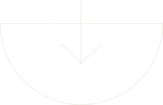 Arrow pointing downward above a semicircle.