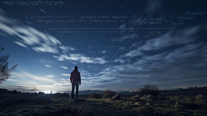 человек стоит перед звездным небом наедине с природой